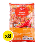 ARO Chilli Sauce 10g x8 packets, spicy dry grocery condiment with vibrant red chili flavor in individual sachets.