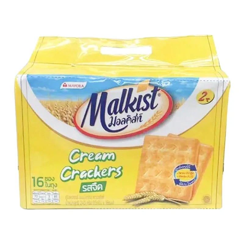 MALKIST Cream Crackers 13g snack package, dry grocery snack with crispy crackers and creamy filling, ready to enjoy.
