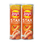 Lay's Stax Spicy Lobster Potato Chips in 100g packs, crispy snack with lobster flavor, perfect for snack lovers