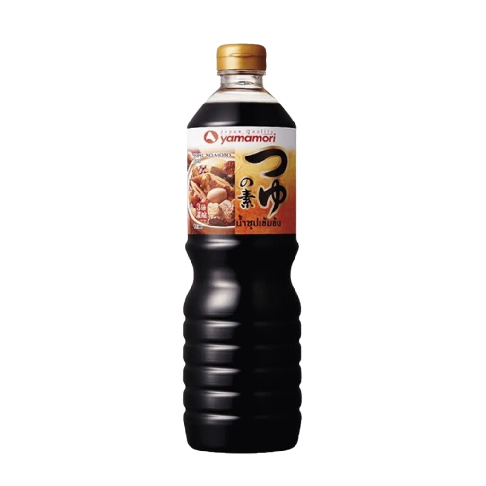 Yamamori concentrated soup oden in a 1-liter bottle, ideal for Japanese dry grocery recipes and oden hot pot dishes.