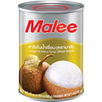 Canned Malee Longan in syrup, Asian grocery product with translucent longan fruit in sweet syrup, packaged in a metal can