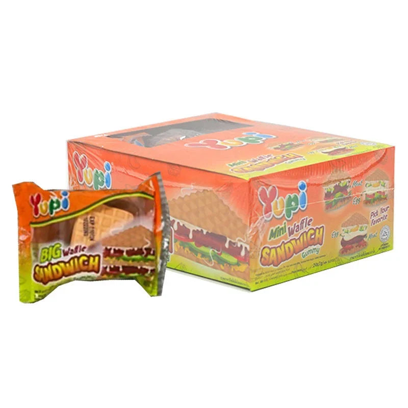 Yupi Gummy Mini Sandwich snack, 7g, colorful gummy confectionery in a clear package, from YUPI dry grocery snacks collection.