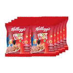 Kellogg’s Froot Loops cereal box with colorful loops in a bowl, featuring the Kellogg’s logo and vibrant fruit-themed design.