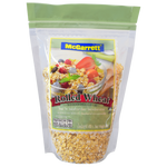 McGarrett Rolled Wheat cereal in a package, showing the product label and branding for a healthy breakfast option.