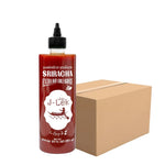 J-LEK Sriracha chili sauce bottle with very spicy formula, 795g, in clear plastic bottle for dry grocery use.