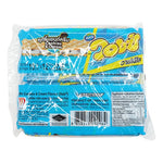 Voiz Waffle Cookies Cream flavor, 19g snack, crispy dry grocery confectionery with creamy filling, shown in packaging.