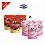 Nezline Oat Rings and chocolate straws snack pack, 60g, featuring oat rings and chocolate-filled snack sticks in colorful packaging.