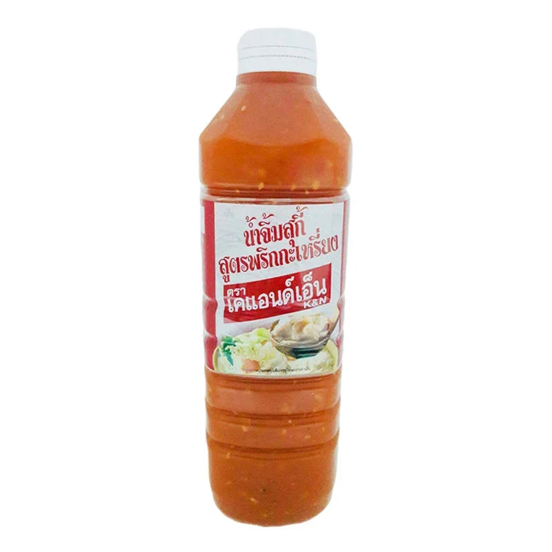 K&N Sukiyaki Sauce Karen Chilli 600g jar, dry grocery product with a spicy chili sauce in a glass jar, featuring a red label and lid.