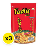 Lotus Biscuit Sticks 110g pack, crispy snack with caramelized flavor, in a box of three from Lotus brand.