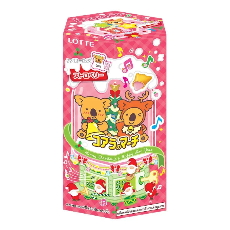 Koalas March Strawberry Biscuit pack showing cartoon koala characters on the packaging, 195g dry snack from KOALA'S MARCH.