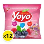 YO Love Berry Gelatin Jelly Heat Shape, 18g snack by YO YO, colorful fruity confectionery in a clear package.