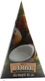 Coconut cream in a container from Chaokoh, a popular grocery brand, with a smooth, creamy texture suitable for cooking and baking.