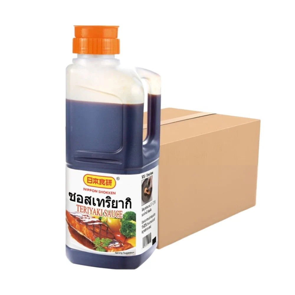 Nihon Shokken Teriyaki Sauce Japanese soy in a bottle for Japanese cuisine, part of dry grocery food products.