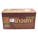 Coconut milk carton from CHAOKOH, 1L bottle, commonly used in cooking, shown in a pack of 12 for dry grocery shopping.