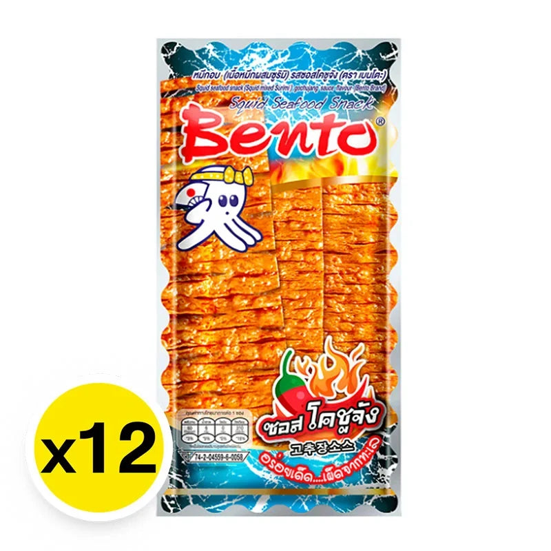 BENTO Bento Gochujang Sauce 4g x12 packs, spicy Korean condiment for cooking and snacks, dry grocery product.