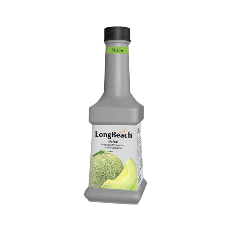 LongBeach MelonPuree in 900ml bottle, a smooth, vibrant melon puree suitable for dry grocery or cooking uses.