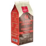 Aroma All Round Arabica Robusta coffee drink in a glass, showcasing its dark color and frothy top, ready to enjoy.