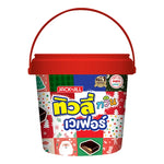 Tivoli Chocolate Bucket 300g with assorted chocolates, dry grocery snack, branded TIVOLI, in a colorful bucket.