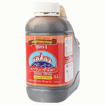 Polar Birds Oyster Sauce Recipe 1kg in a clear jar, showcasing the rich, dark oyster sauce inside, ideal for Asian cooking.
