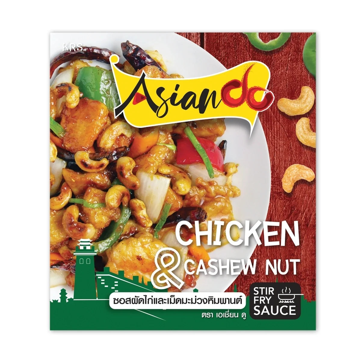 Asian DO Chicken and Cashew Nut Stir-fry Sauce 70g in dry grocery, featuring a close-up of the sauce packet with Asian-inspired branding.