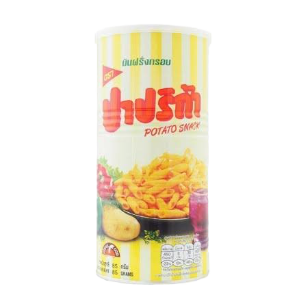 Paprika brand paprika potato chip can, showcasing a colorful tin filled with crispy snack chips for confectionery snacking.