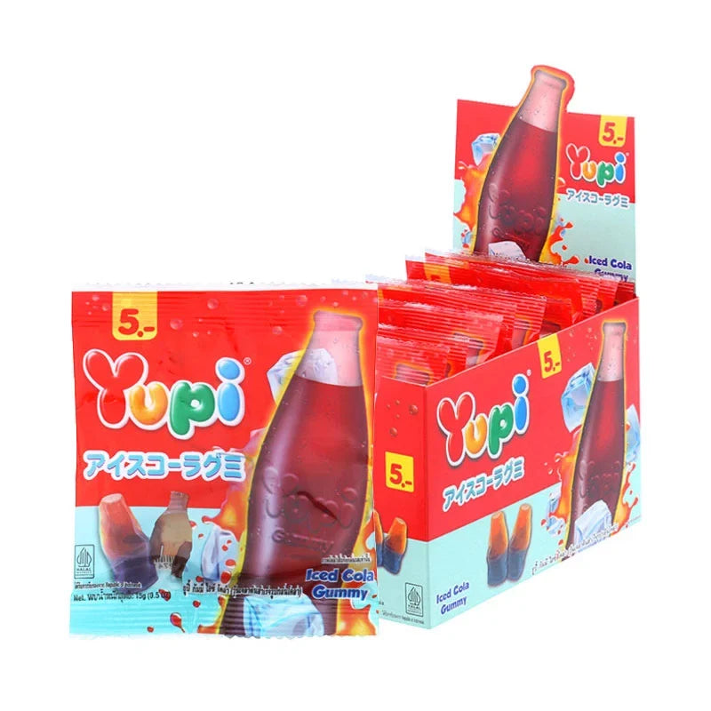 YUPI Gummy Ice Cola candies in 15g packs, colorful gummy snack for dry grocery and confectionery enjoyment