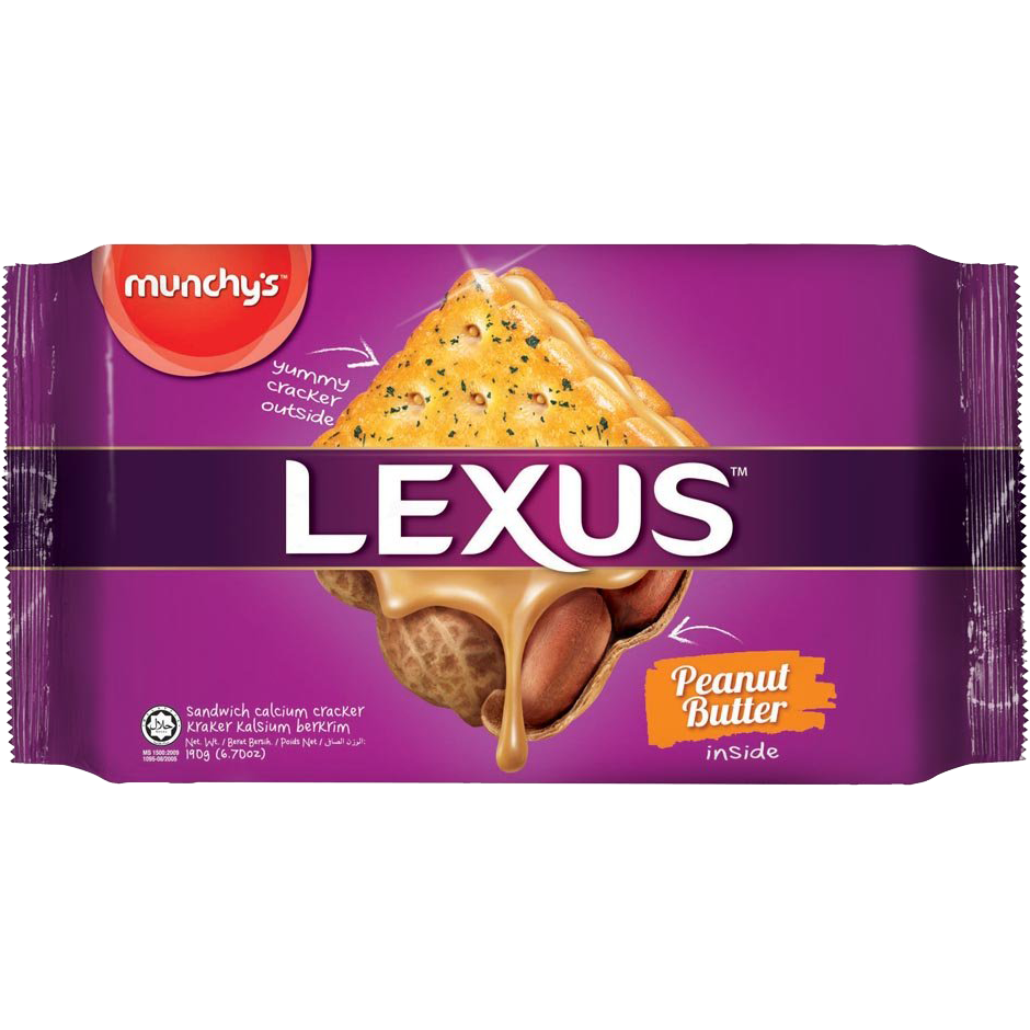 Munchy Peanut Butter Sandwich Crackers, confectionery snack with peanut butter filling between two crispy crackers