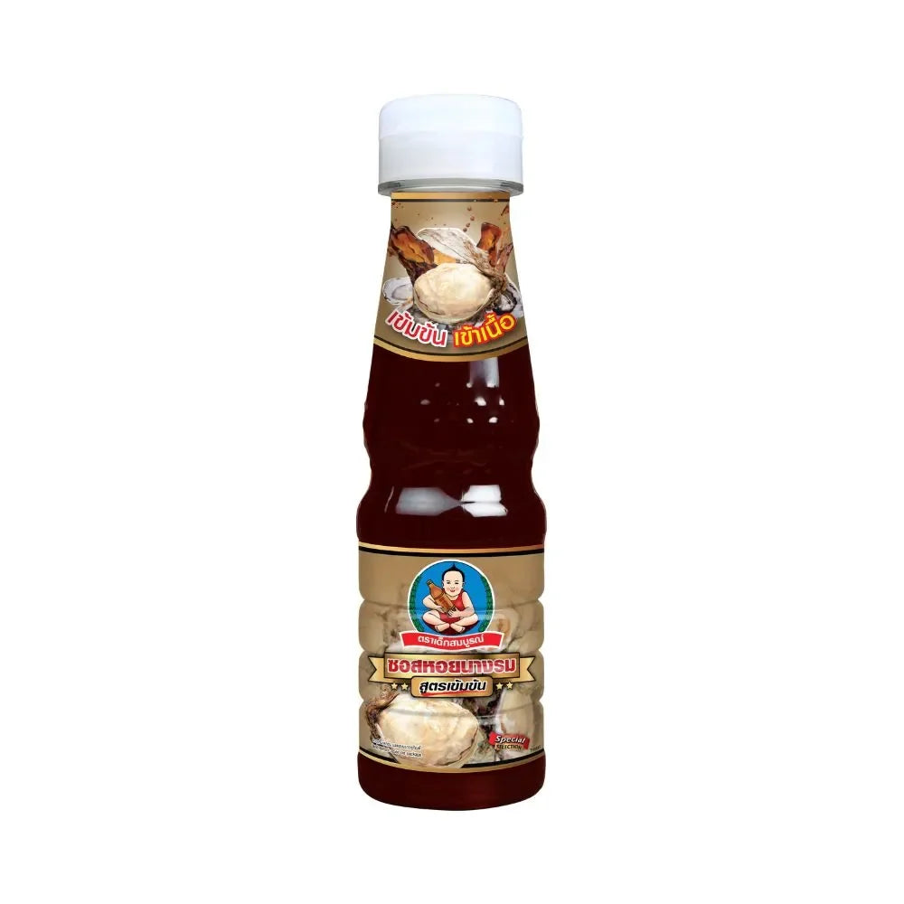 Deksomboon Oyster Sauce Thick 165g jar, a popular dry grocery product with a rich, savory oyster flavor in a glass container.