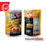 O-yua Crispy Salmon Skin salted egg flavored snacks in a 20g box, showcasing golden crispy salmon skin snack pieces.