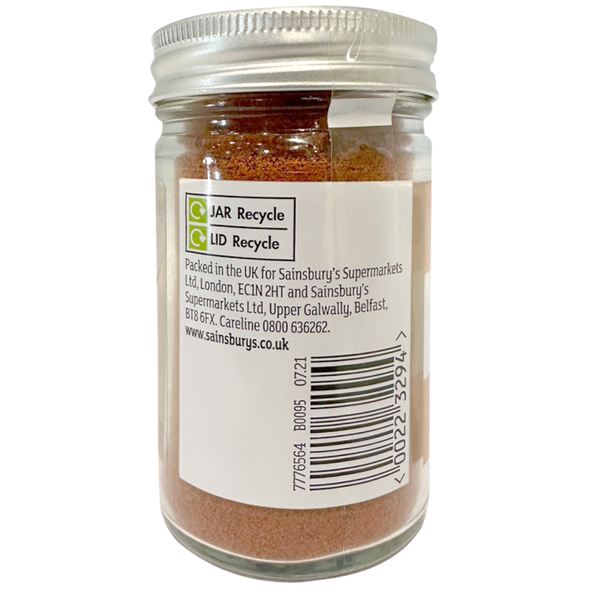 Sainsbury's paprika in a spice jar, vibrant red ground paprika spice for cooking and seasoning.