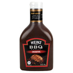 Heinz Original BBQ Sauce bottle with label, showcasing rich, smoky barbecue flavor in a grocery product image.
