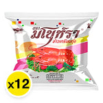 Manora Fried Prawn Crackers in 10g packs, crispy snack from MANORA brand, ideal for dry grocery and confectionery snacking.
