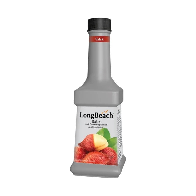 LongBeach Salak Puree in a jar, showcasing smooth, reddish-brown salak fruit puree for dry grocery use.
