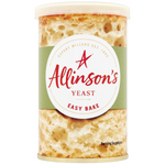 Allinson's Easy Bake Yeast packet for baking and bread-making, featuring the brand logo and product packaging.