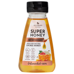 Khaokho Selection Lychee Honey 100% in jar, golden and viscous, showcasing fresh lychee honey from the Khaokho brand.