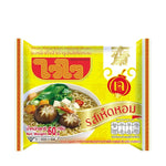 WAIWAI Vegetarian Shiitake Mushroom Instant Noodles 60g in a clear package, ready to cook with dried noodles and flavor seasoning.