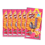 Taro Fish Sheet snacks with spicy tamarind flavor, 15g x6 packs, in clear packaging showcasing the dried sheets and branding.