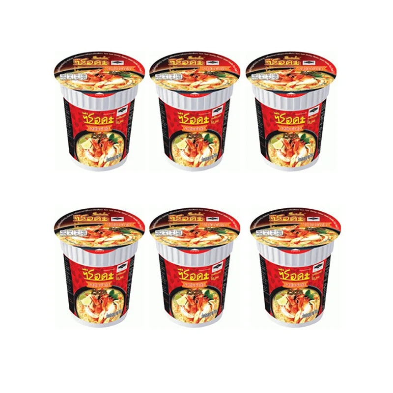 Serda Tom Yum Kung instant noodles in 60g dry grocery pack, featuring spicy seafood flavor with noodles and seasoning.