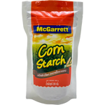 McGarrett Corn Starch package showing its label and packaging, used as a grocery thickening agent in cooking and baking.