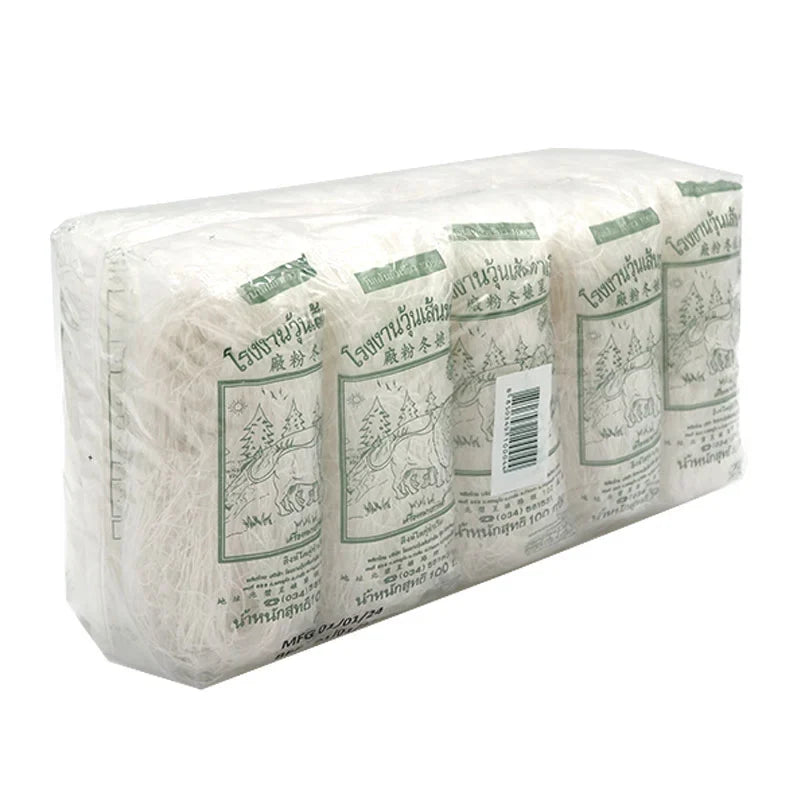 LION Lion Vermicelli 100g x10, dry grocery product with thin, white rice noodles in clear packaging.
