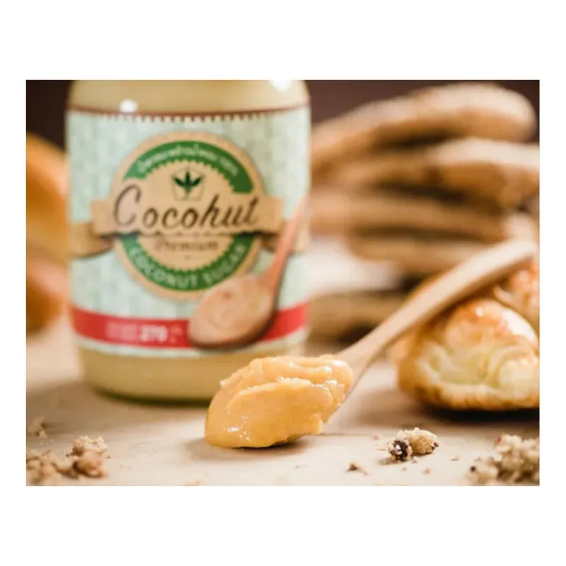 Cocohut Pure Aromatic Coconut Flower Sugar in a 270g package, natural dry grocery product with granulated coconut blossom sugar