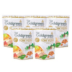 Mini rice cookies with Tom Yum flavor by THE GOLDGREEN, featuring golden-brown snacks in a 40g package.
