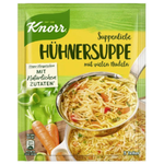 Cooked Nudeln Chicken Soup Noodles in a bowl, showing tender noodles with chicken broth, ready to serve.