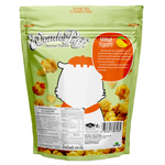 Wonder Puff Mango Popcorn, colorful confectionery snack with mango-flavored popcorn in a clear bowl.