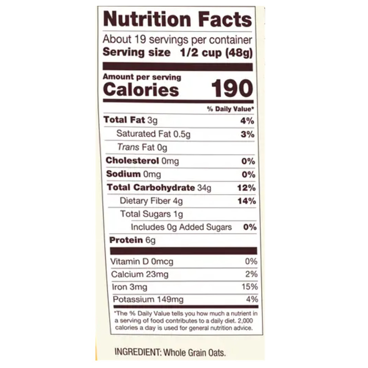 Bob's Red Mill regular rolled oats in a grocery package, showing the natural, whole grain oats ready for breakfast or baking.
