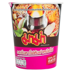 Mama Yentafo Tomyum Cup, instant noodle soup in a convenient grocery cup with spicy tomyum flavor and seafood ingredients.