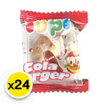 Yupi Gummy Cola Burger snack in 7g pack, colorful gummy candies shaped like cola bottles and burgers, part of YUPI confectionery.