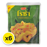 Roza Green Mustard Mix Yum, 145g, shown in a clear image of six packs of dry grocery mustard mix from the ROZA brand.