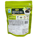 Sajo seasoned seaweed flakes vegetable snack in a clear container, showcasing crispy, seasoned seaweed pieces for healthy snacking.