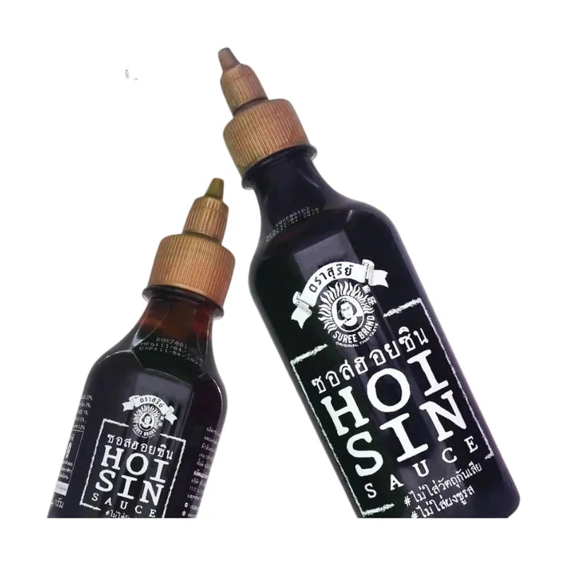 Suree Hoisin Sauce in 254g jar, a rich and savory dry grocery condiment with a dark, glossy appearance.